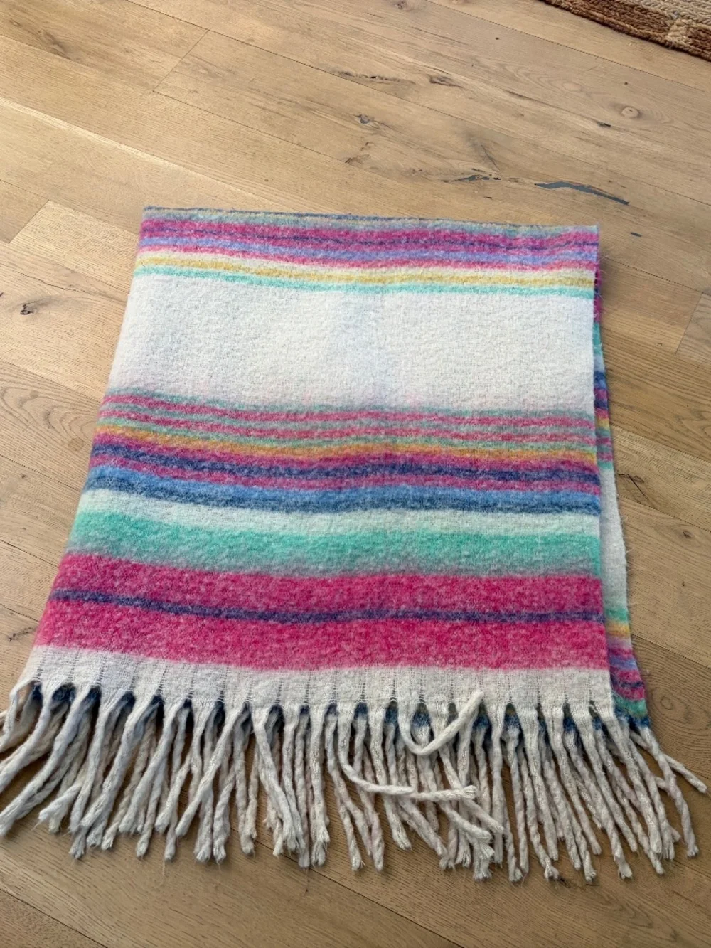 WE THE FREE People Skye Stripe Fringe Throw Blanket